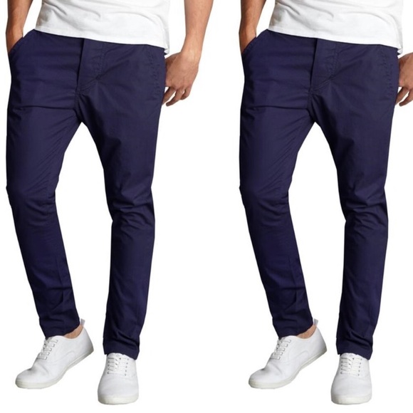 NEW Galaxy by Harvic Mens Chinos Pants, Size 34W x 30L, Navy Blue - Picture 1 of 6